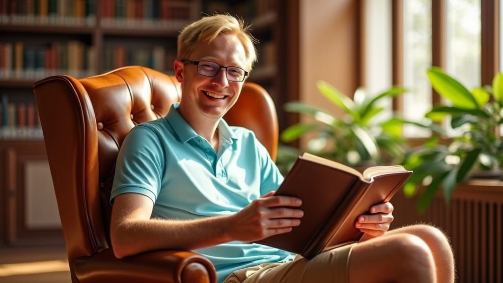 Sunny Library Scene in Realistic Detail