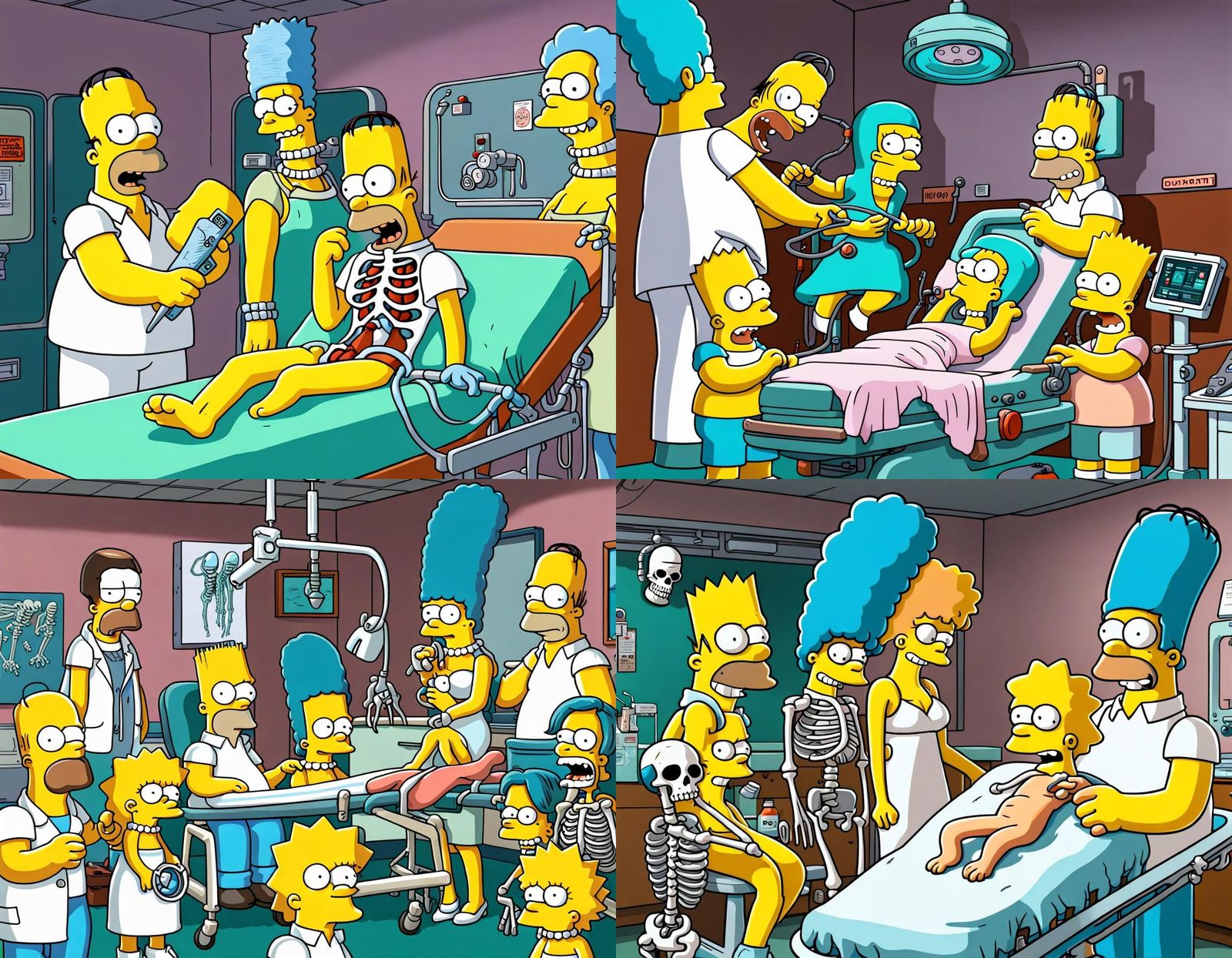Simpsons Skeletons in a Bizarre Horror Surgery