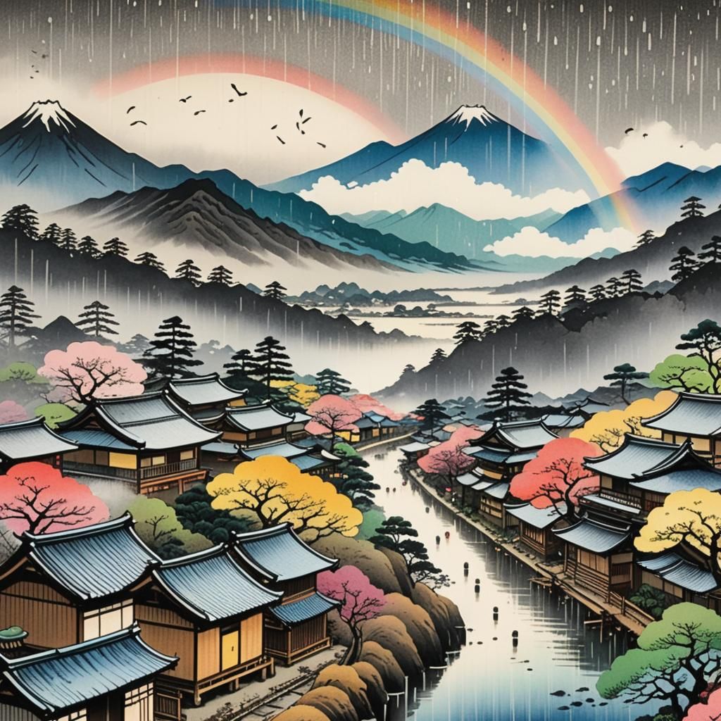 Japanese color woodblock print in the ukiyo-e style. The hea...