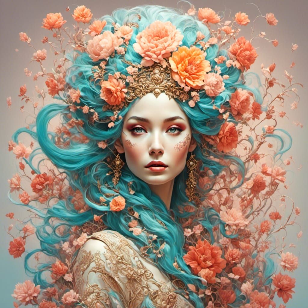 Avant-Garde Fashion Portrait in Digital Art Style