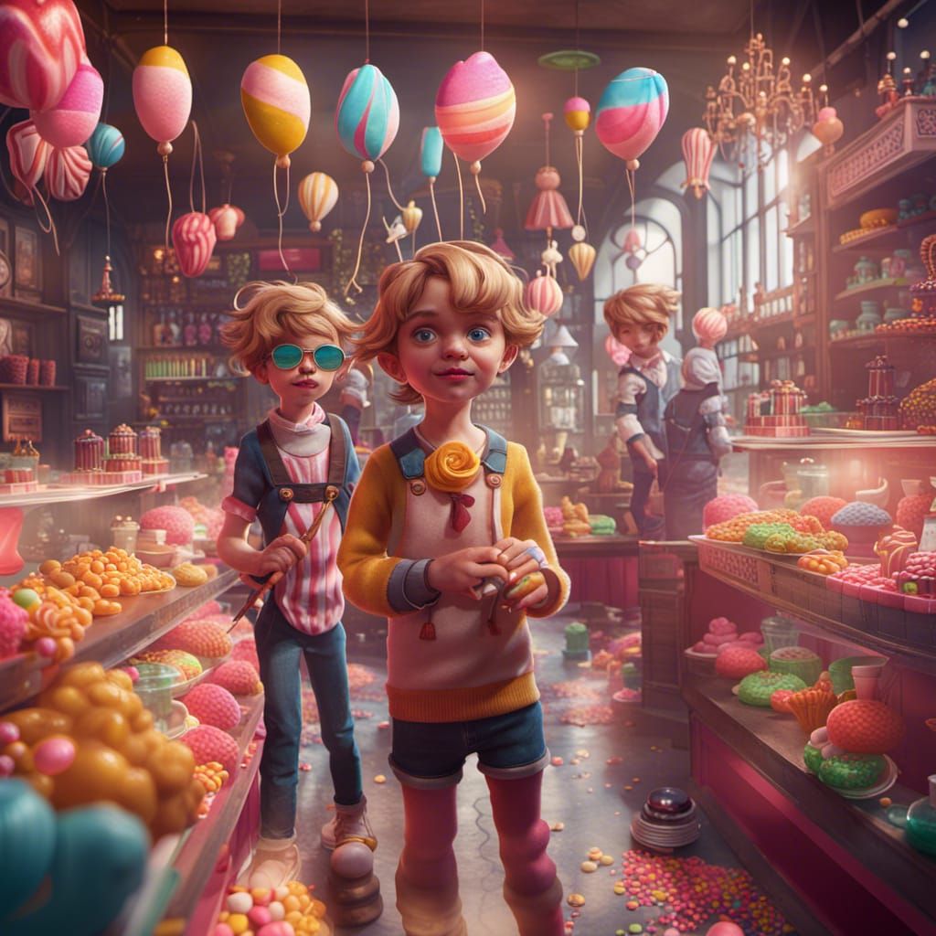 Children's Delight: Candy Shop Fantasy in Town