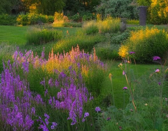 Golden Hour in an Old Rural Garden