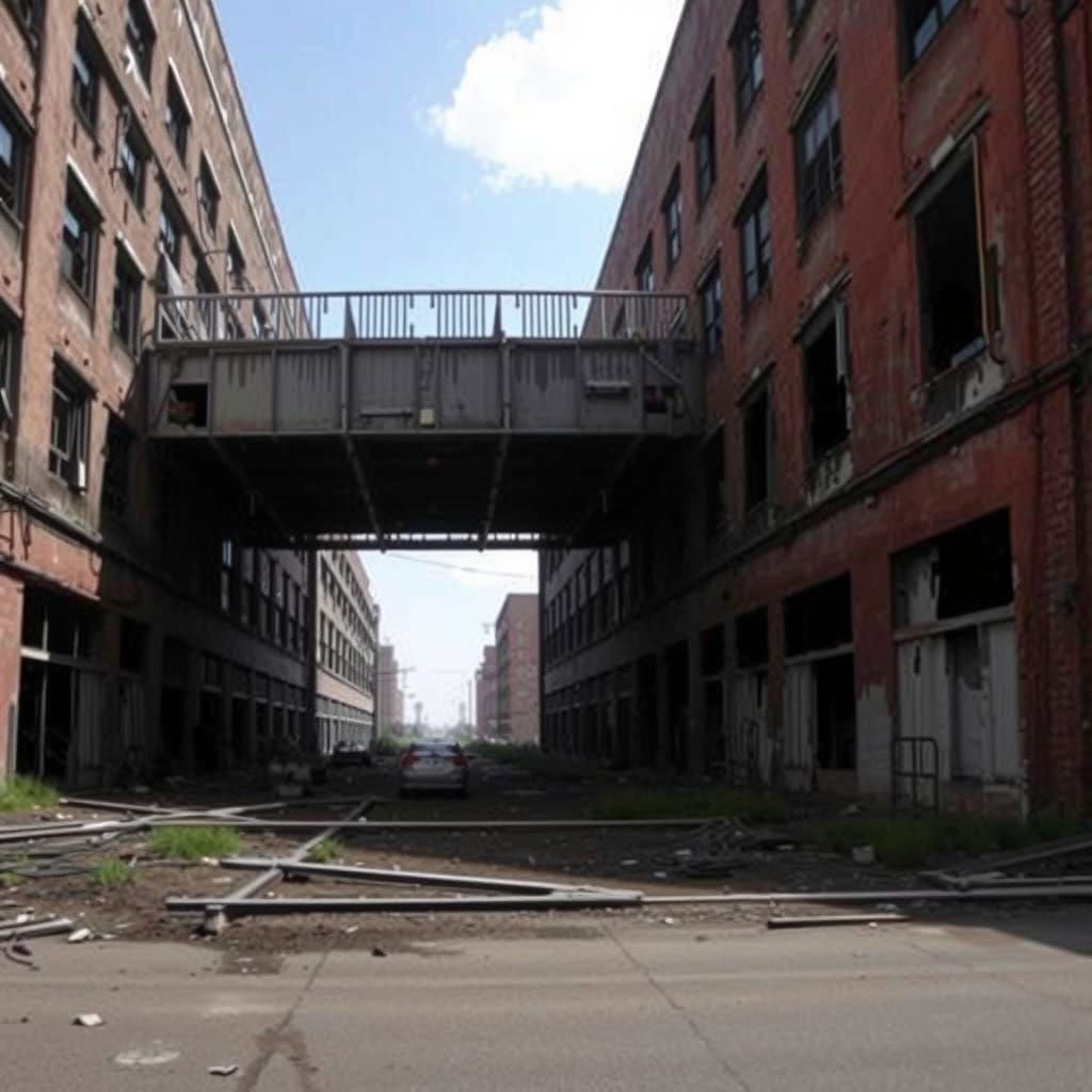 Cyberpunk Megastructure in Urban Decay