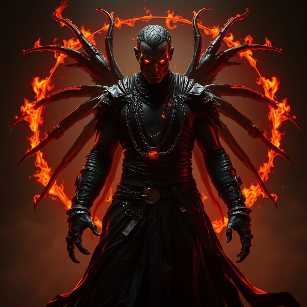 Dominant Dark Figure in Dark Fantasy Style