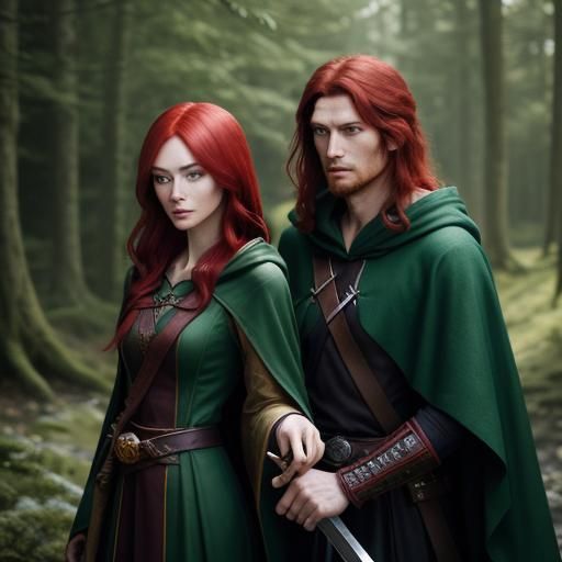 Swordsman and Wizard in Natural Lighting