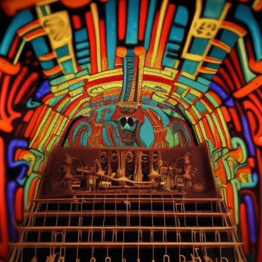 Psychedelic Skeleton in Candyland Art Style