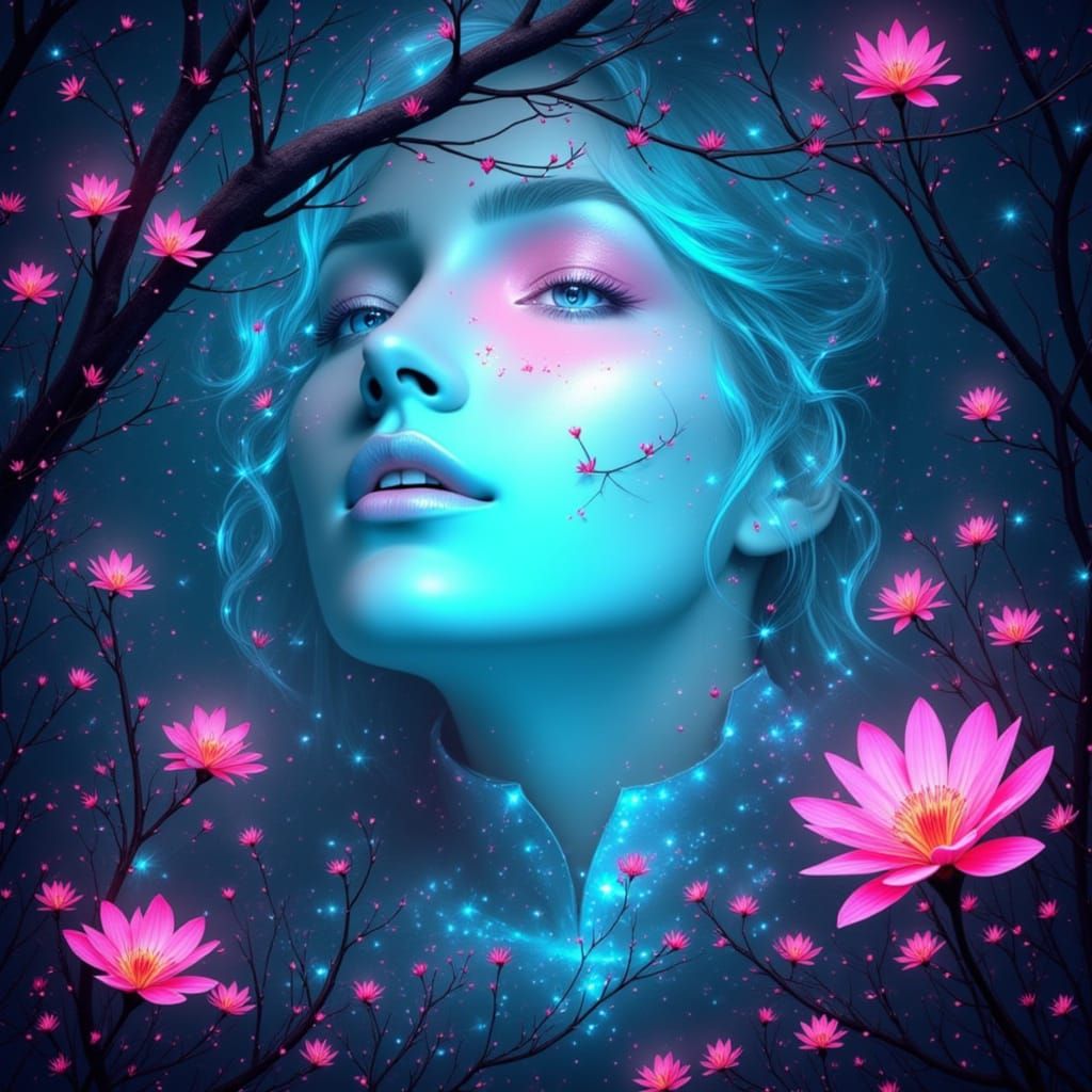 Dreamy Ethereal Scene with Delicate Lines, Digital Art