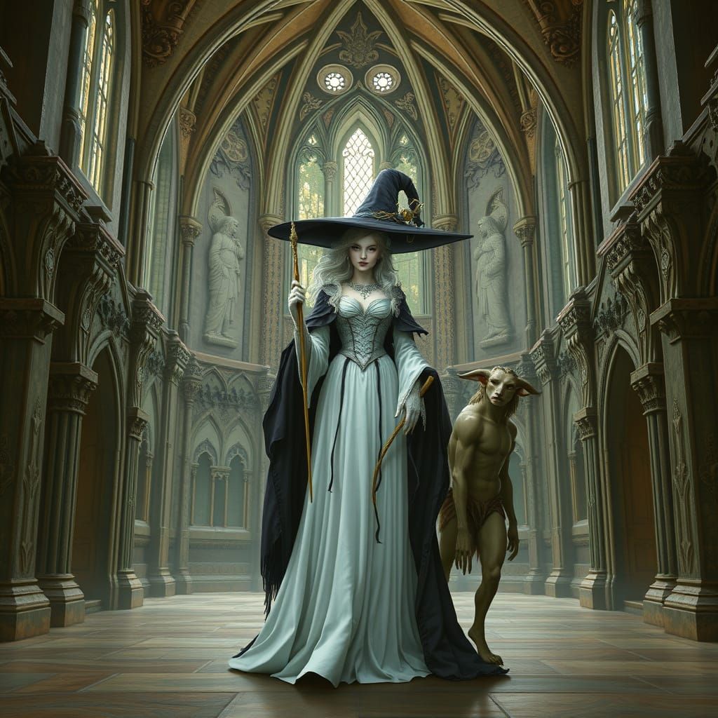 White Witch and Faun in Castle Hall