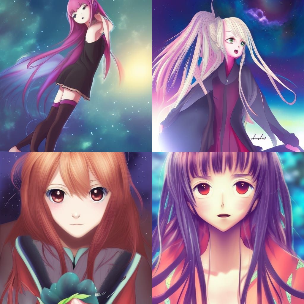 Anime Girl Portrait in Manga Style