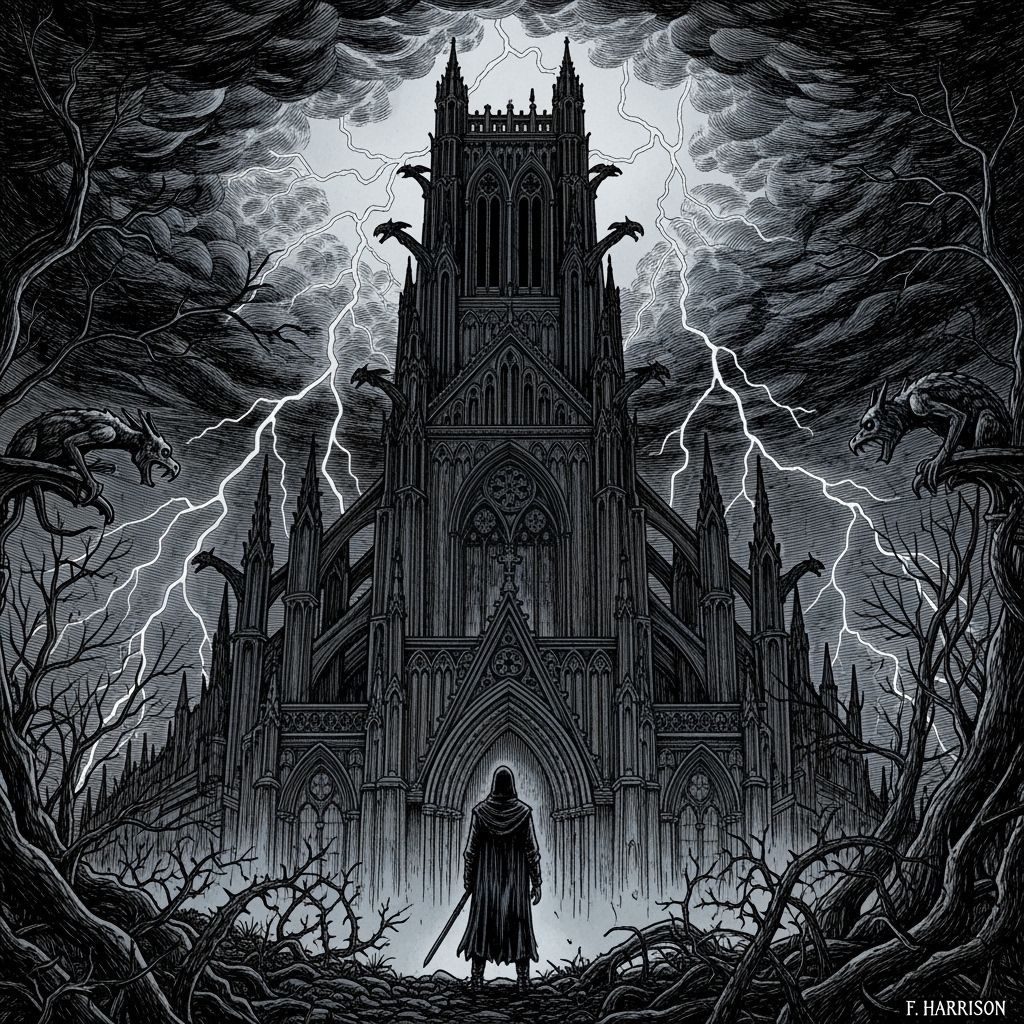 Grimdark Art Nouveau Illustration