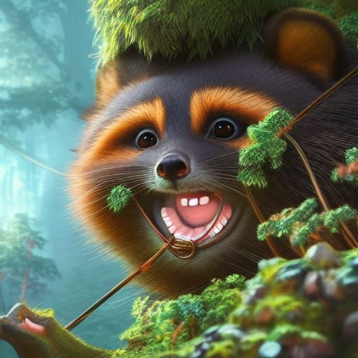 Laughing Tanuki Fantasy Concept Art