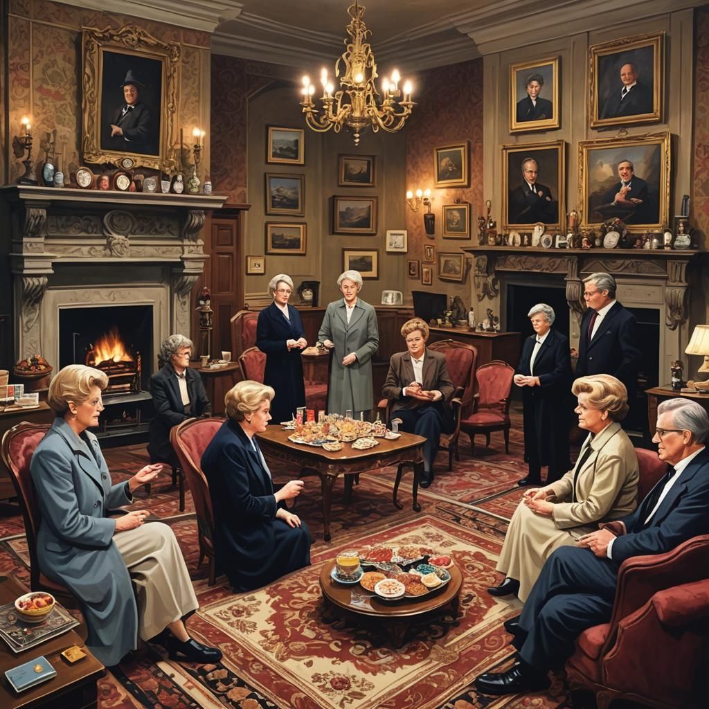 Jessica Fletcher's Bingo Night: A Sinister Digital Painting