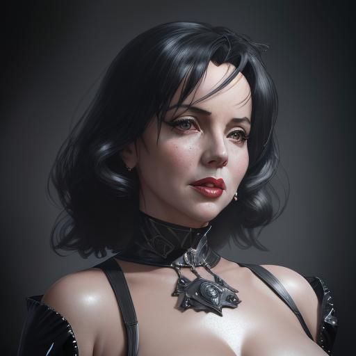 Marilyn Monroe and Catherine Bell in Leather Gowns