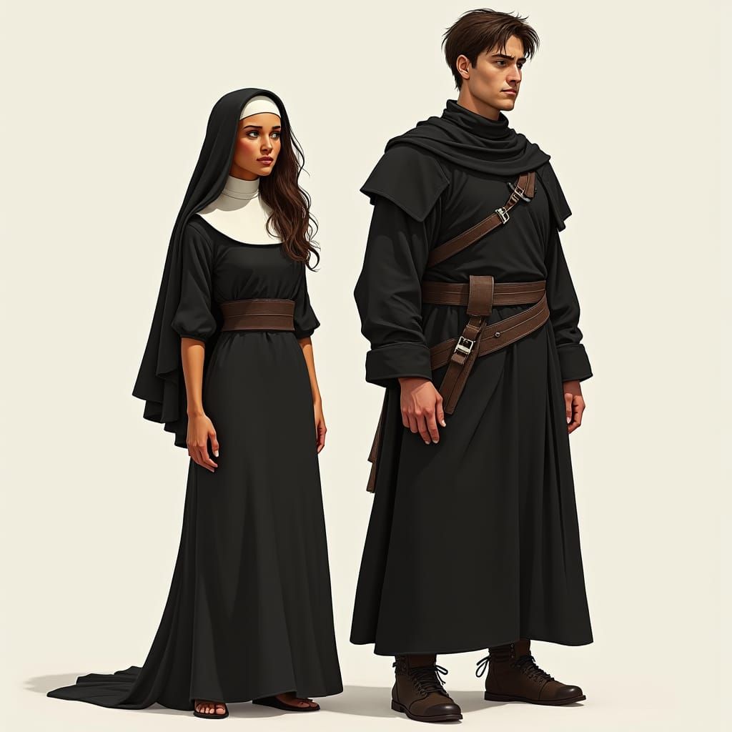Realistic Portrait: Sister Celestine and Greg Together