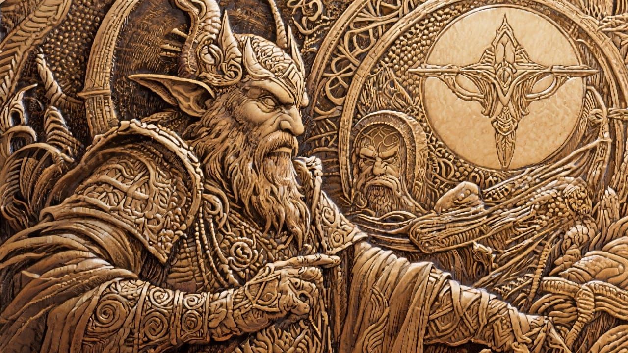 Fantasy Art in Embossed Style