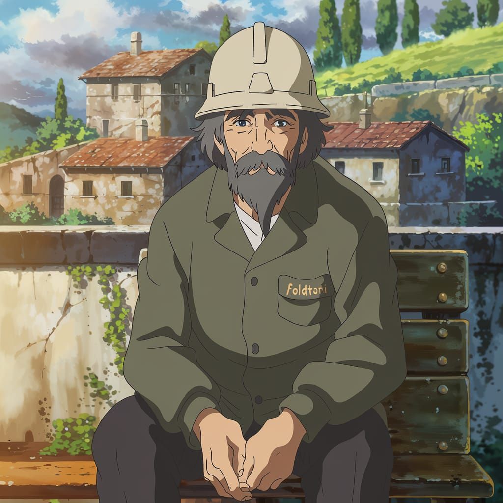 Italian Geologist Resting, Anime Style