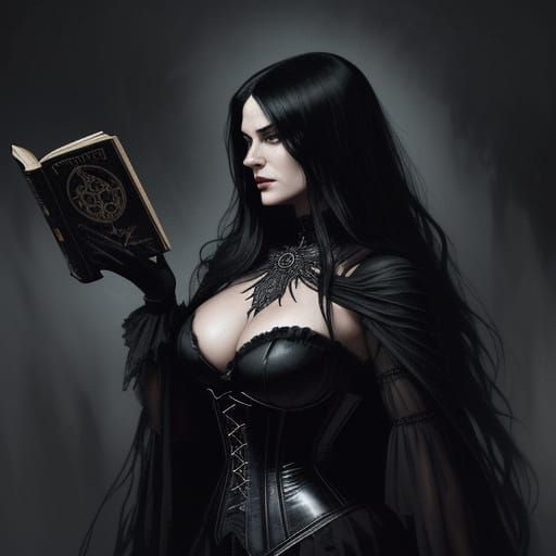 Selene Gallio in Ritual Circle, Pulp Illustration Style