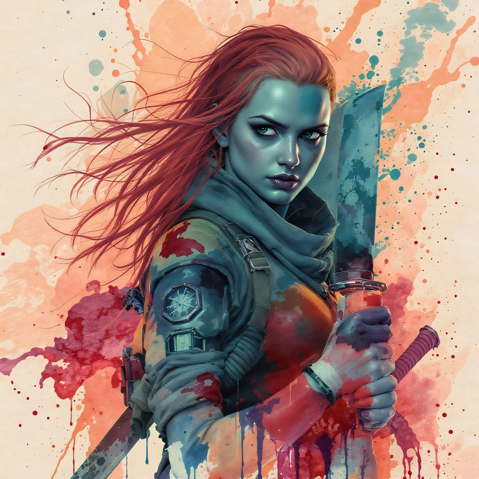 OVERLAY: "watercolor bleed effect with translucent pigment