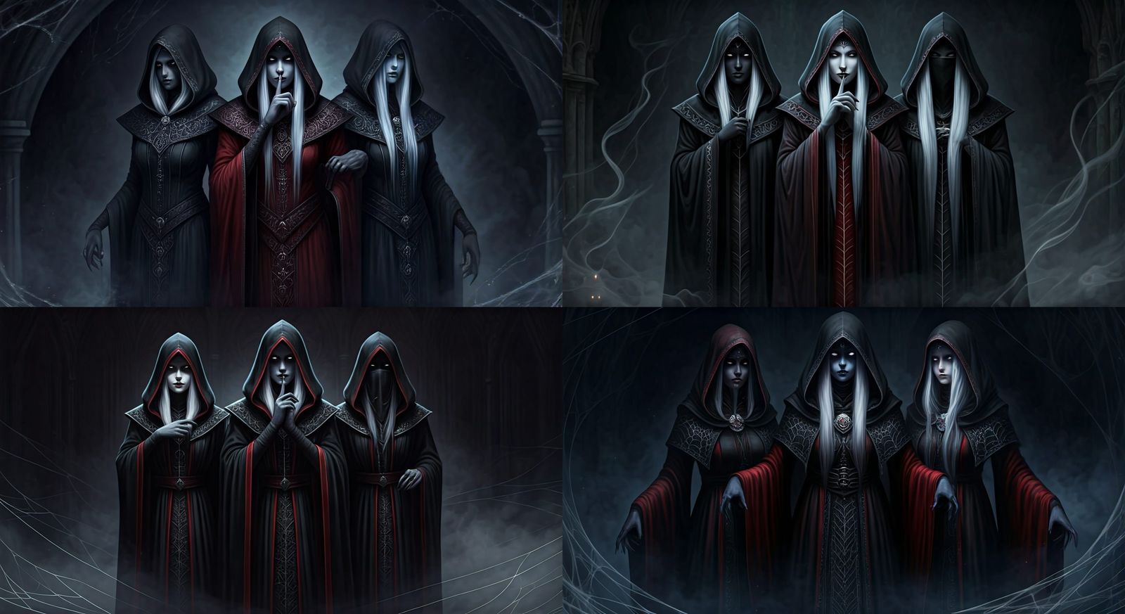 Drow Priestesses of Lolth in Haze of Illusion