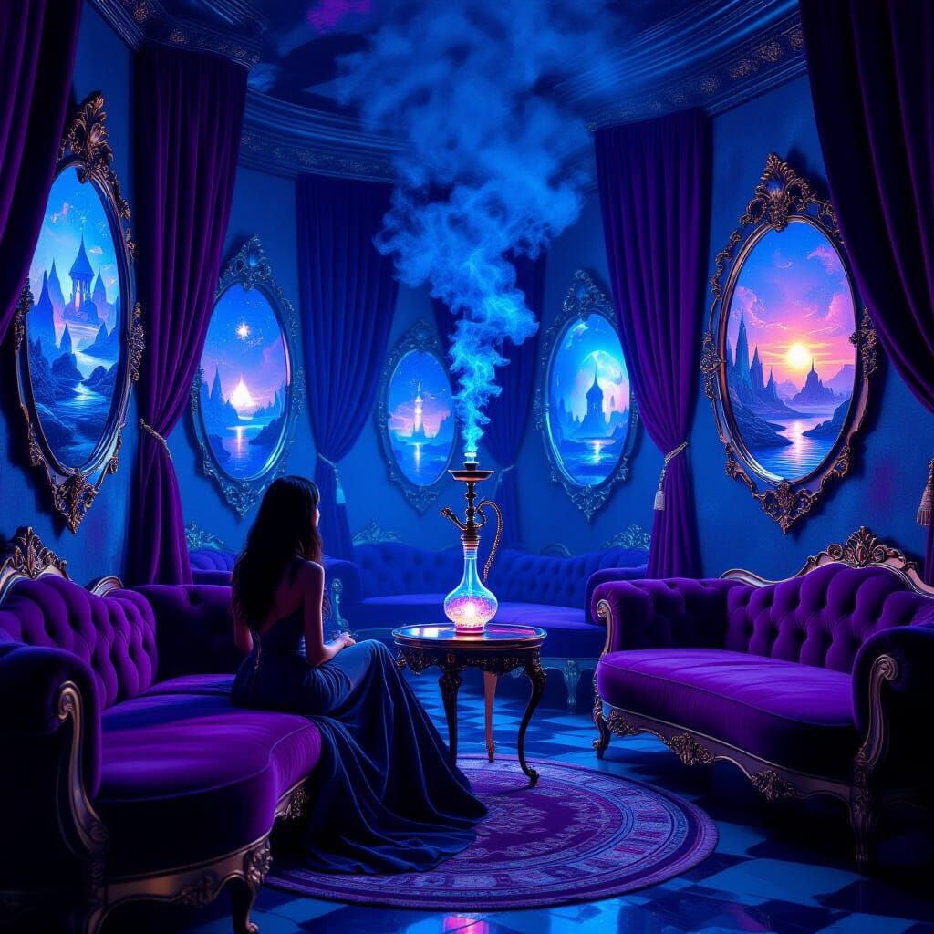 Enchanted Mirror Chamber in Baroque Dreamscape