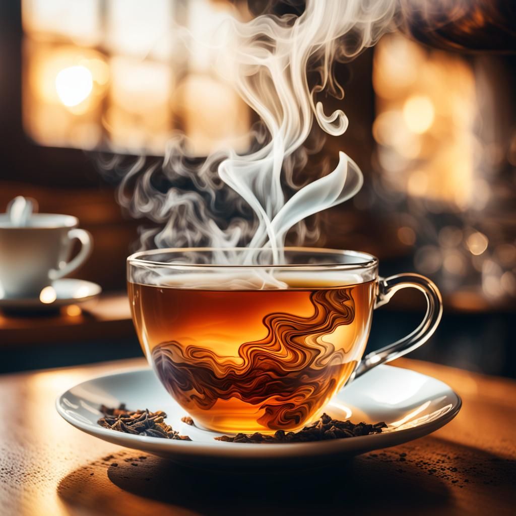 Escher-Inspired Optical Illusion in Dreamlike Tea Cup