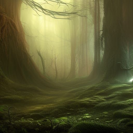 Dark Forest Matte Painting in Unreal Engine 5