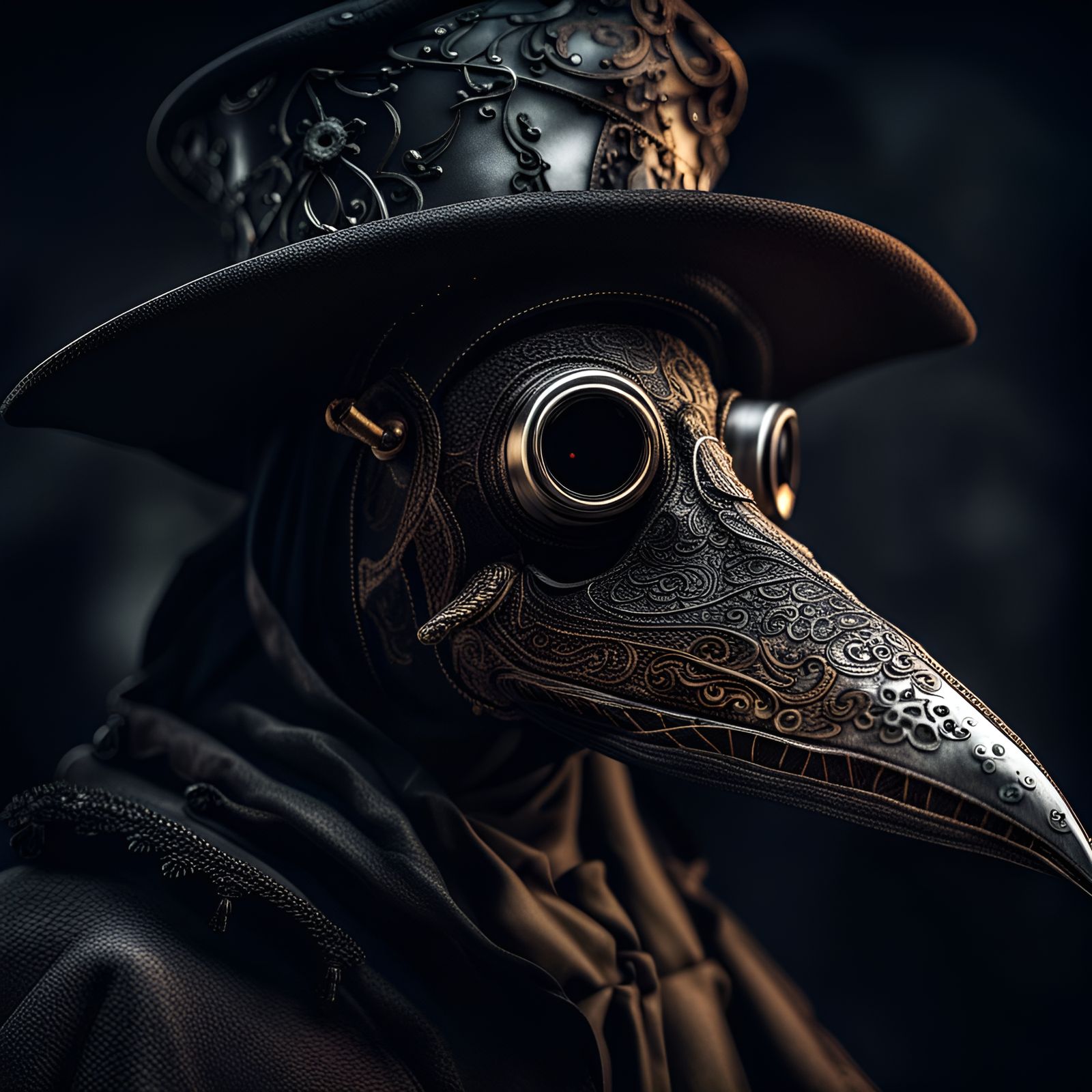 Hyperrealistic Plague Doctor in Cinematic Style