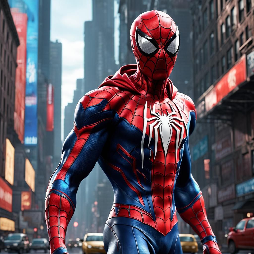 Spider-Man Venom in Hooded Suit: Digital Art