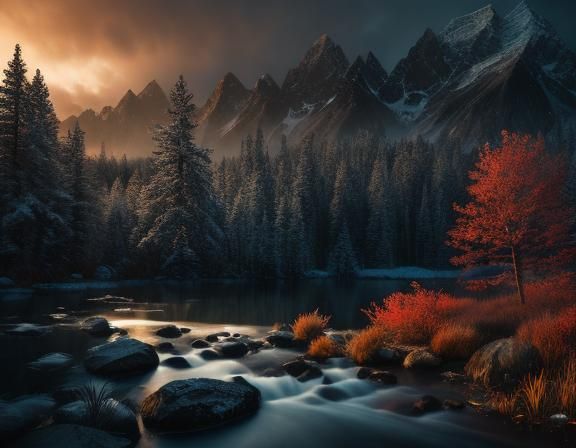 Ultrarealistic Tranquil Shimmering Image in HDR