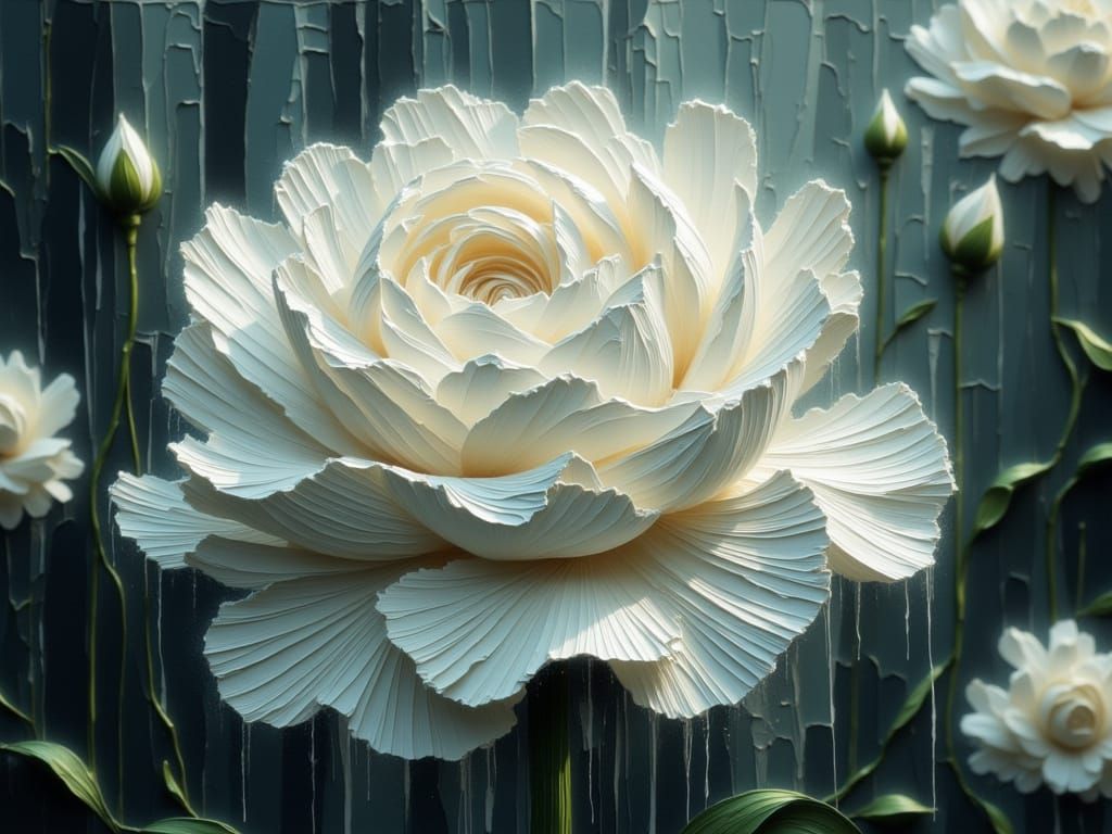 Gorgeous White Rose with Sparkling Dew Drops