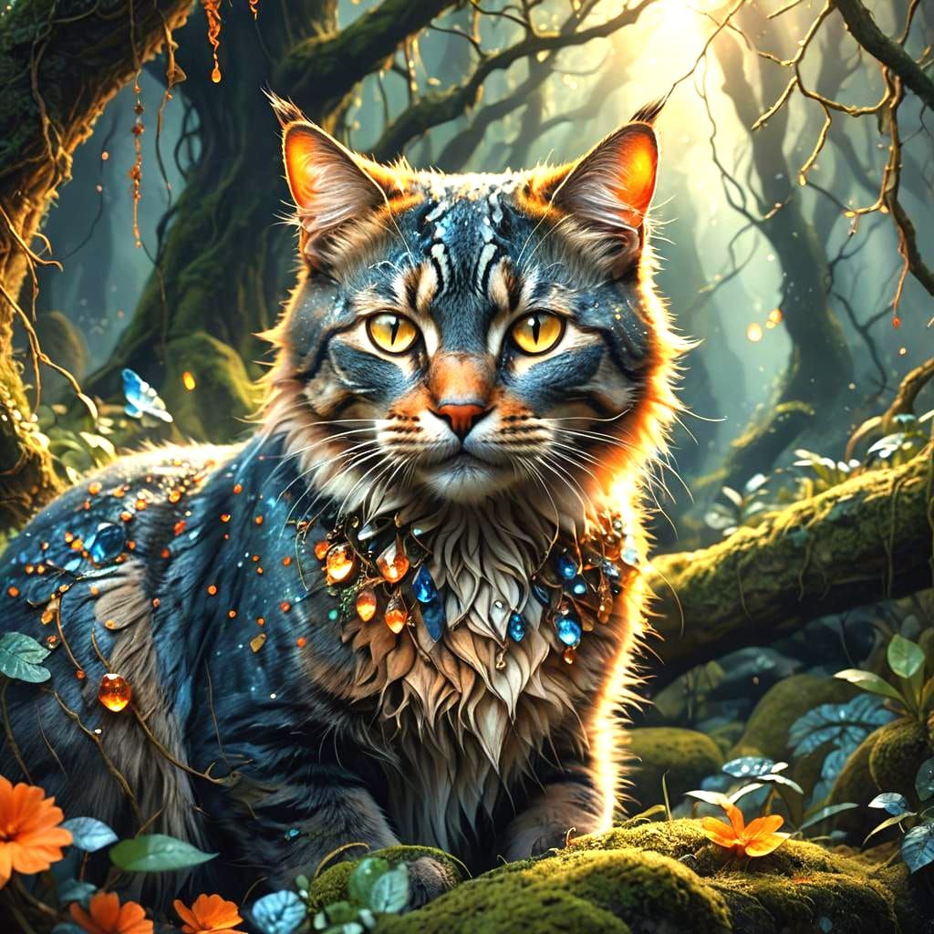 Detailed Crying Cat Meme Digital Painting