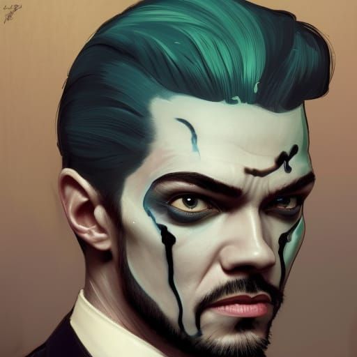 Two-Face Inspired Portrait in Digital Art Style