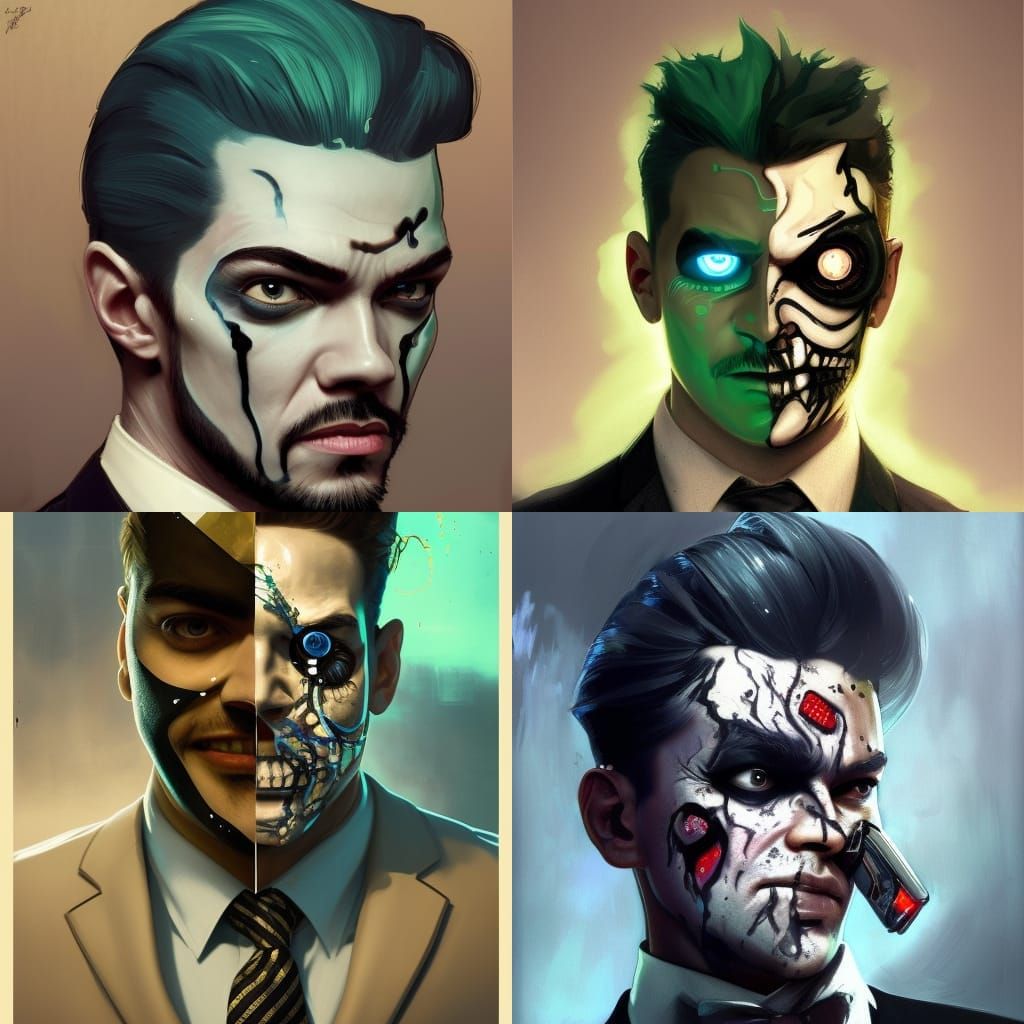 Jacksepticeye as Two-Face Concept Art Portrait