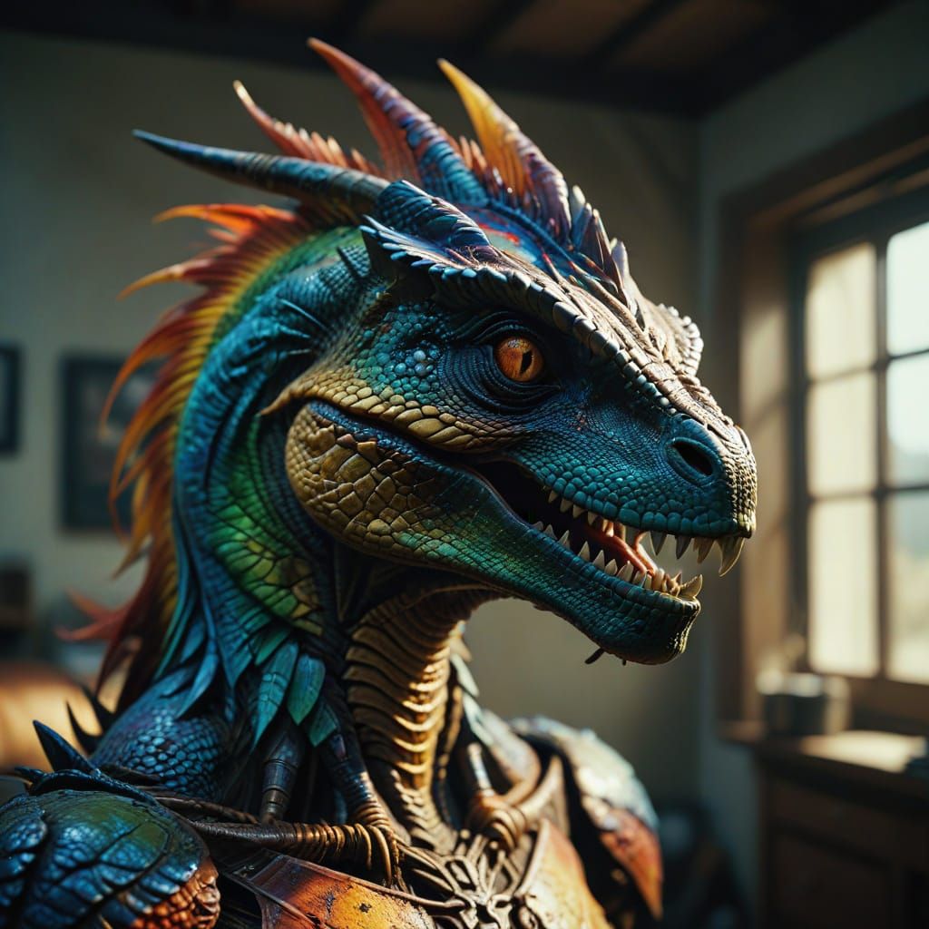 Prismatic Reflection of a Nude Woman in Hyperrealism