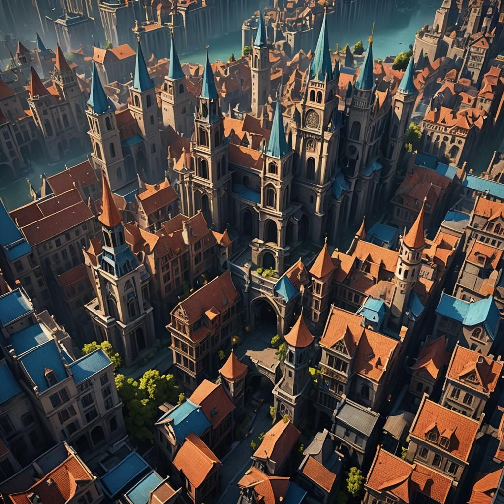 Fantastical City in Detailed Matte Painting