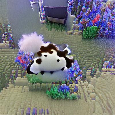Fluffy Cow in a Sunny Field