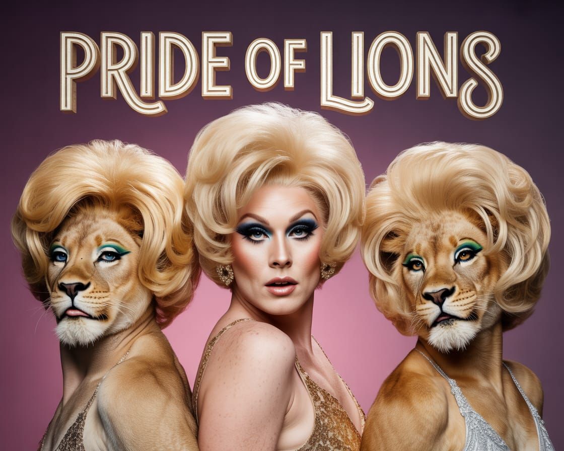 Fabulous Lions as 1960s Drag Queens
