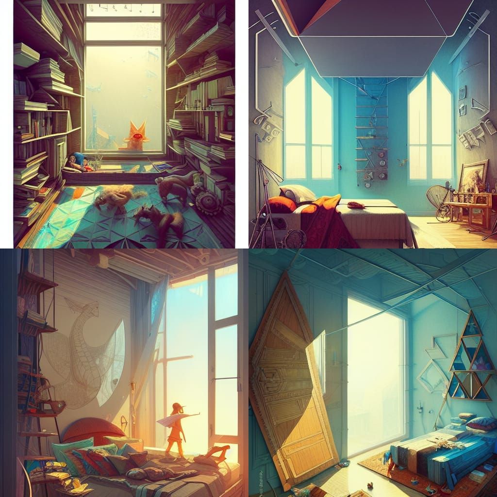 Modern Studio Apartment with Triangular Window