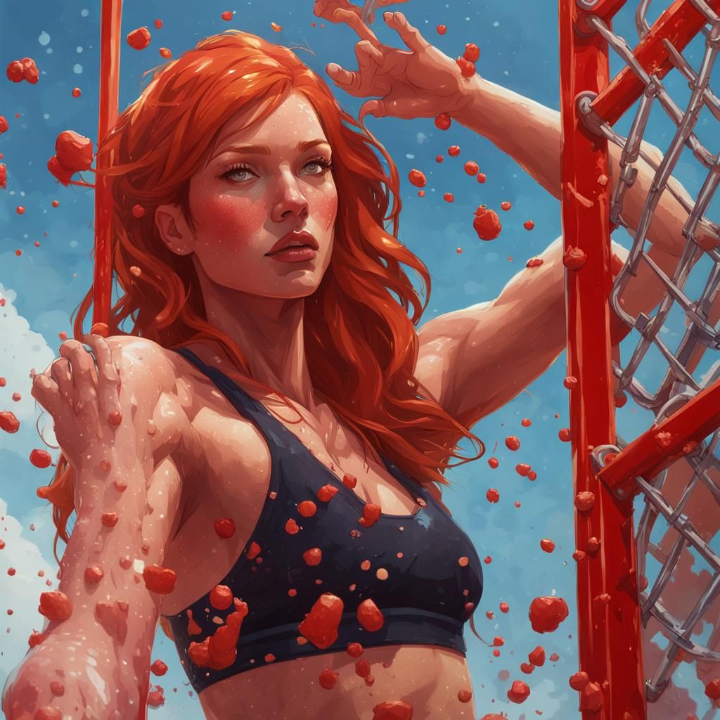 Redhead in Bikini Falling into Dunk Tank