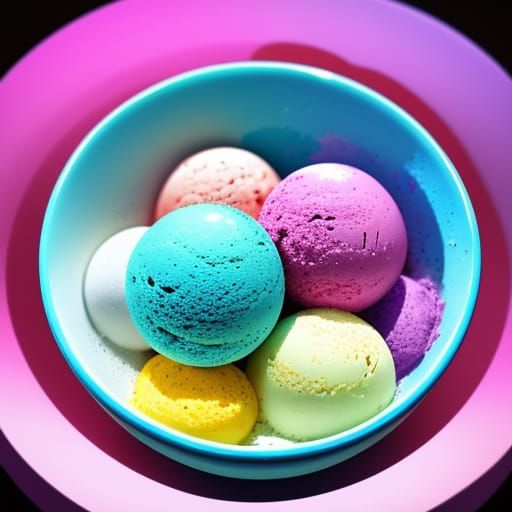 Hyper-Realistic Macro Photograph of Ice Cream