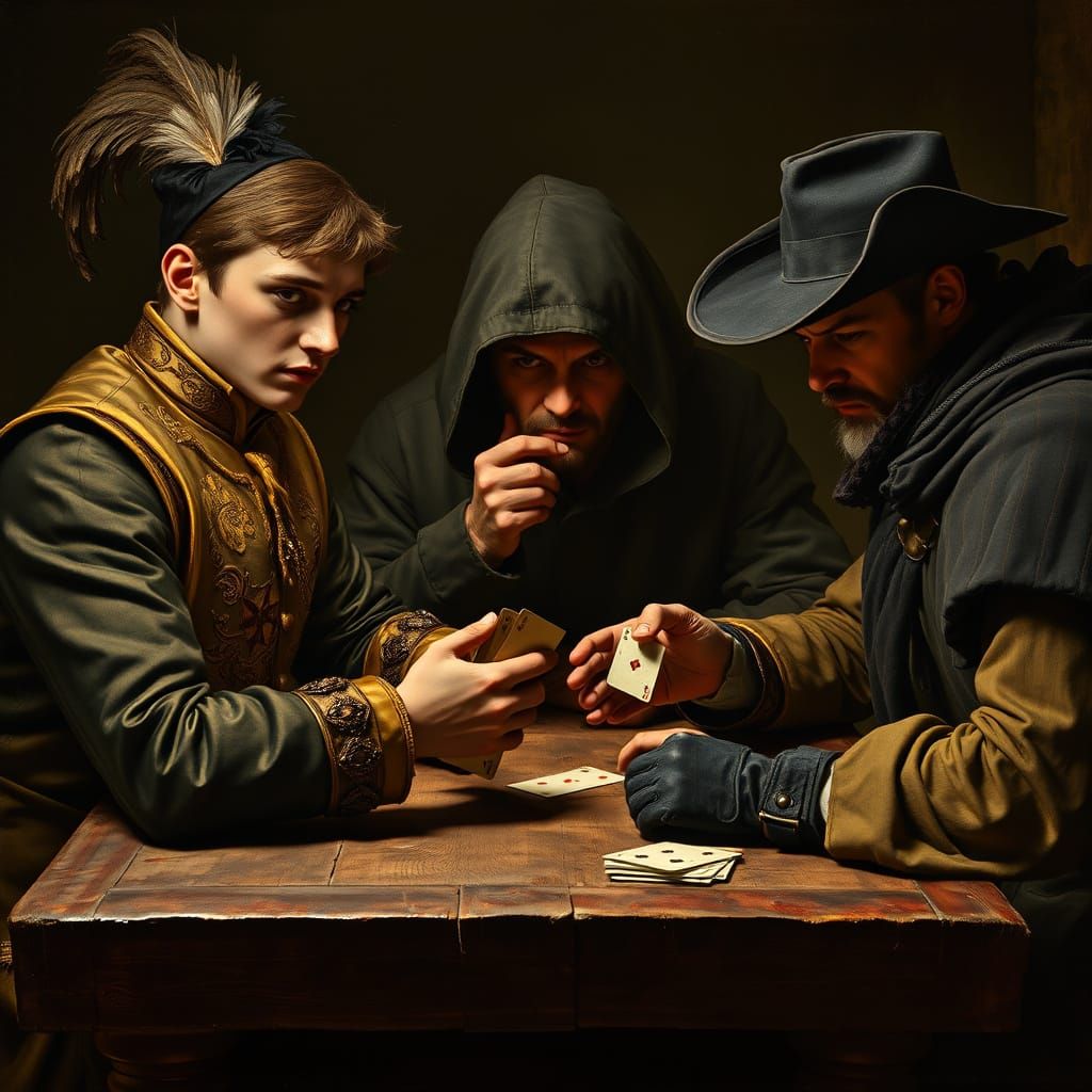 Tense Card Game in Mysterious Baroque Setting
