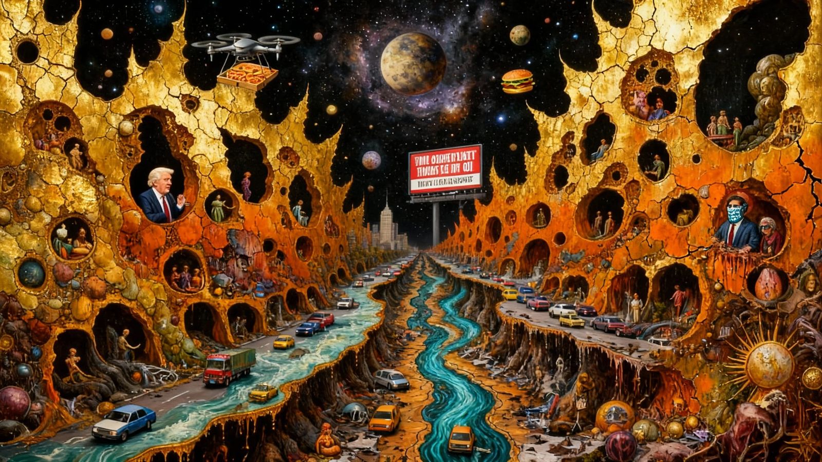 Absurdist Depiction of American Cultural Decline