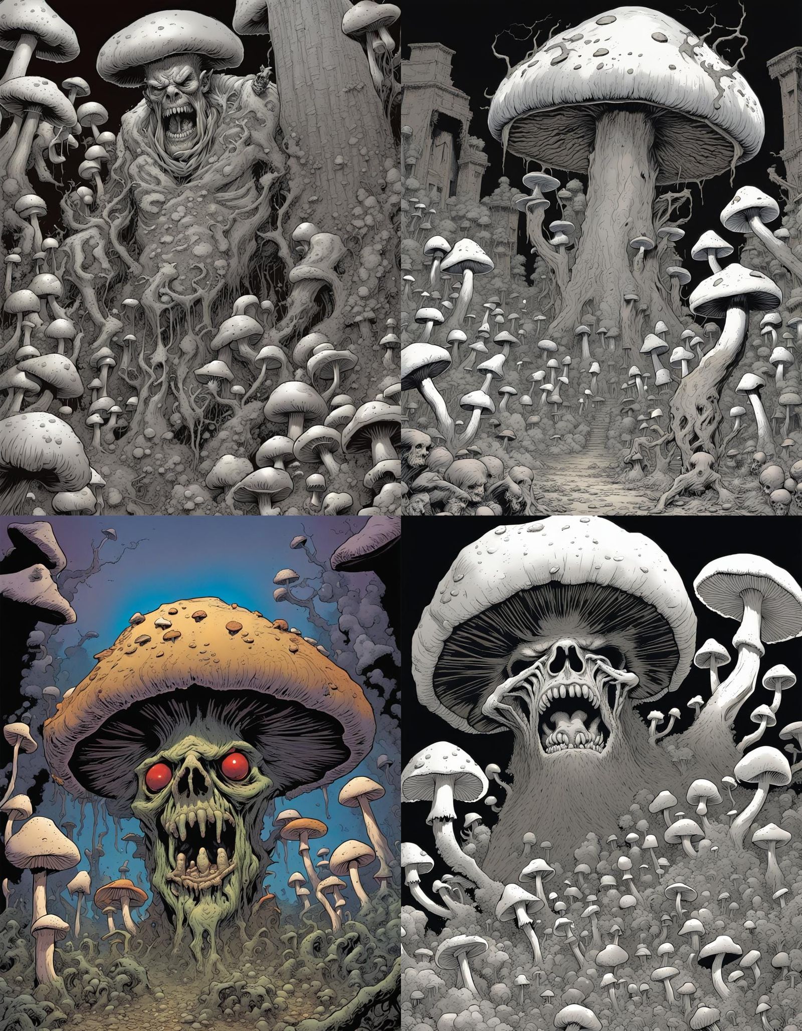 Diabolical+(mushrooms:1.2): Rusted+ blooded (grotesquely:1.1) rituals+terror! licking deaths (Frenzy putrid:1.5).