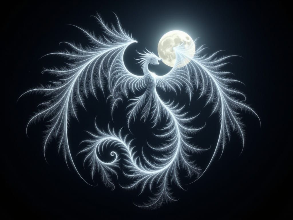 Celestial Dragon in Fractal Art Style