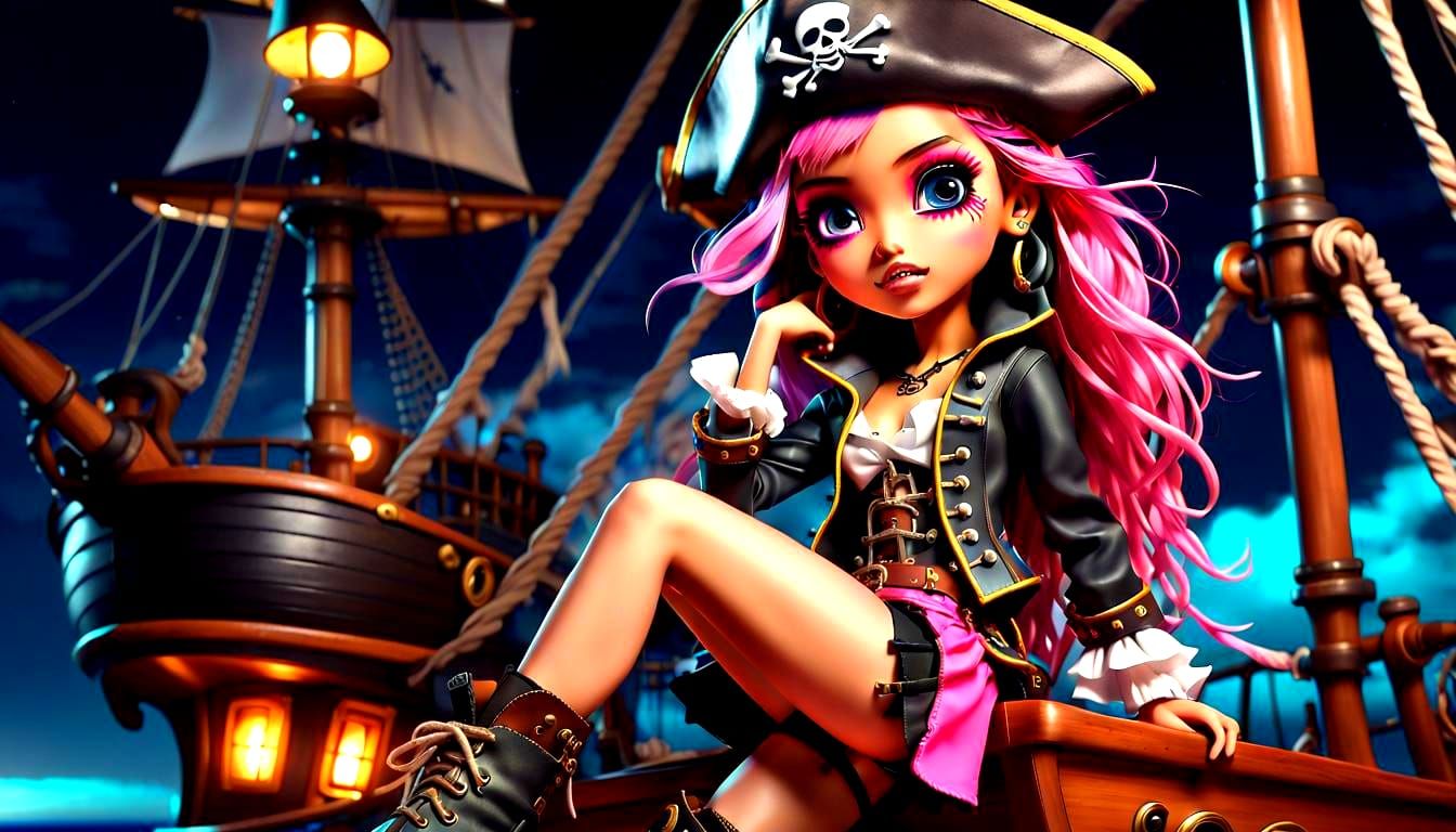 Chibi Bratz Pirate Babe in Anime Style