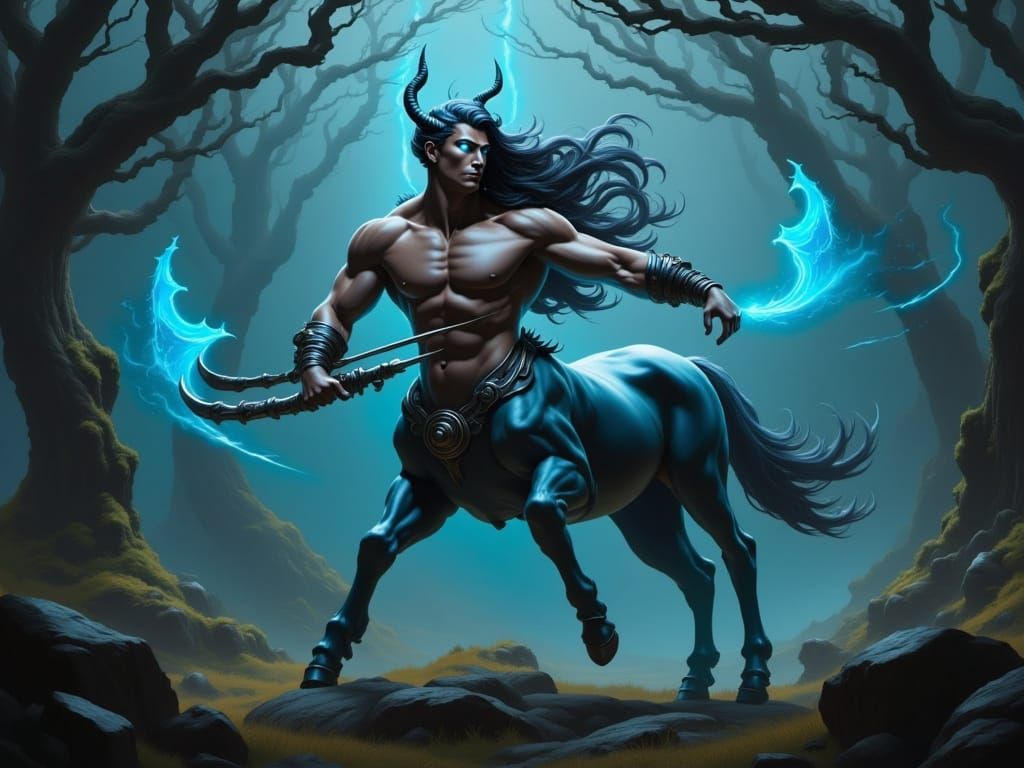 Magnificent Centaur Hunter in Fantasy Forest