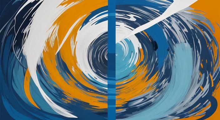 Abstract Graphic Score with Flowing Water in Fauvist Style