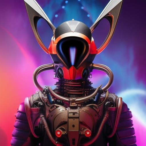 Biopunk Flying Squirrel in Retro Sci-Fi Style