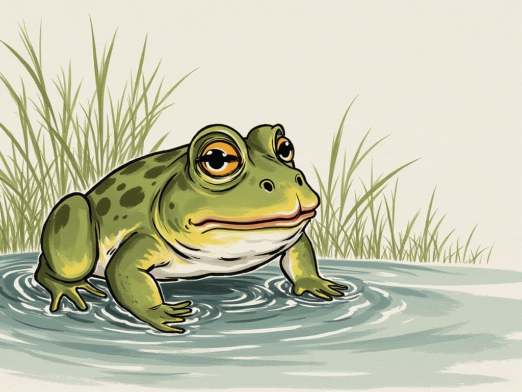 Adventurous Pepe the Frog in Kakejiku Style