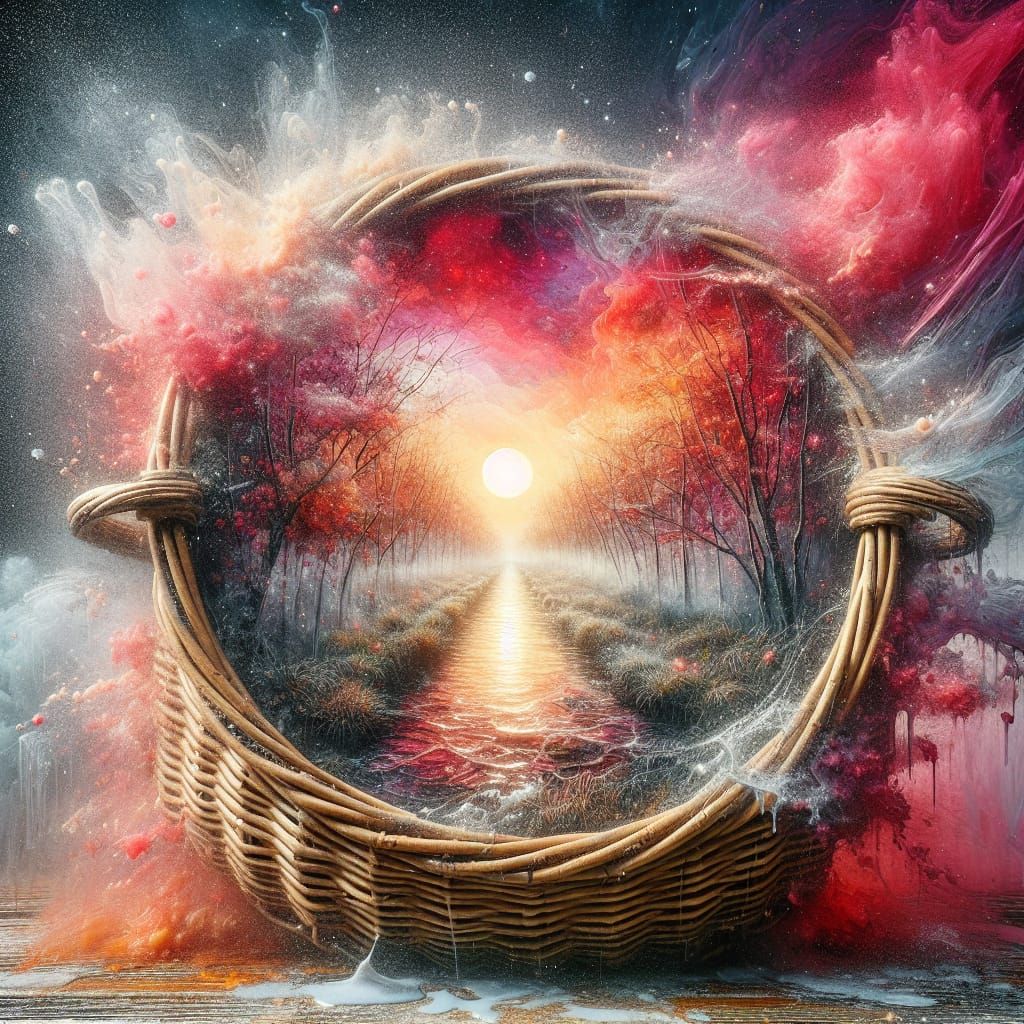 Mystical Marshland Scene in Vibrant Hues